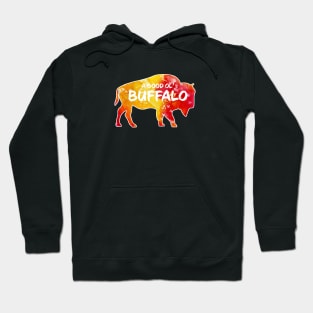 Buffalo Critter - Watercolor Background Hoodie